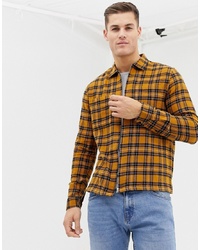 New Look Over Shirt In Mustard Check