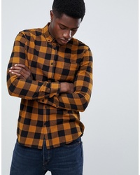New Look Regular Fit Shirt In Yellow Check