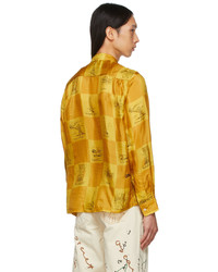 Bode Yellow Landmark Checker Shirt