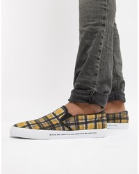 Mustard Check Slip-on Sneakers