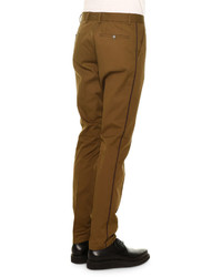 Lanvin Basic Flat Front Chino Pants Khaki