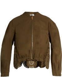 Muveil Broderie Anglaise Cotton Bomber Jacket