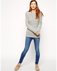 Asos Collection Sweater In Chunky Mohair Stitch