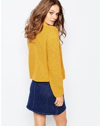 Fashion Union Crop Ribbed Dropped Shoulder Sweater