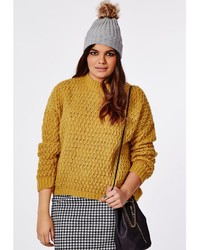 Missguided Plus Size Chunky Knit Sweater Mustard