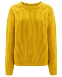 Chinti and Parker Mustard Lambswool Crew Neck Jumper