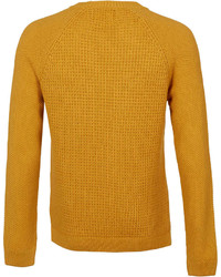 Topman Mustard Mix Texture Sweater