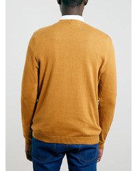 Topman Mustard Crew Neck Sweater
