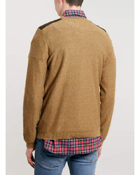 Topman Mustard Shoulder Patch Sweater
