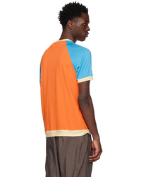 Lukhanyo Mdingi Orange Colorblocked T Shirt