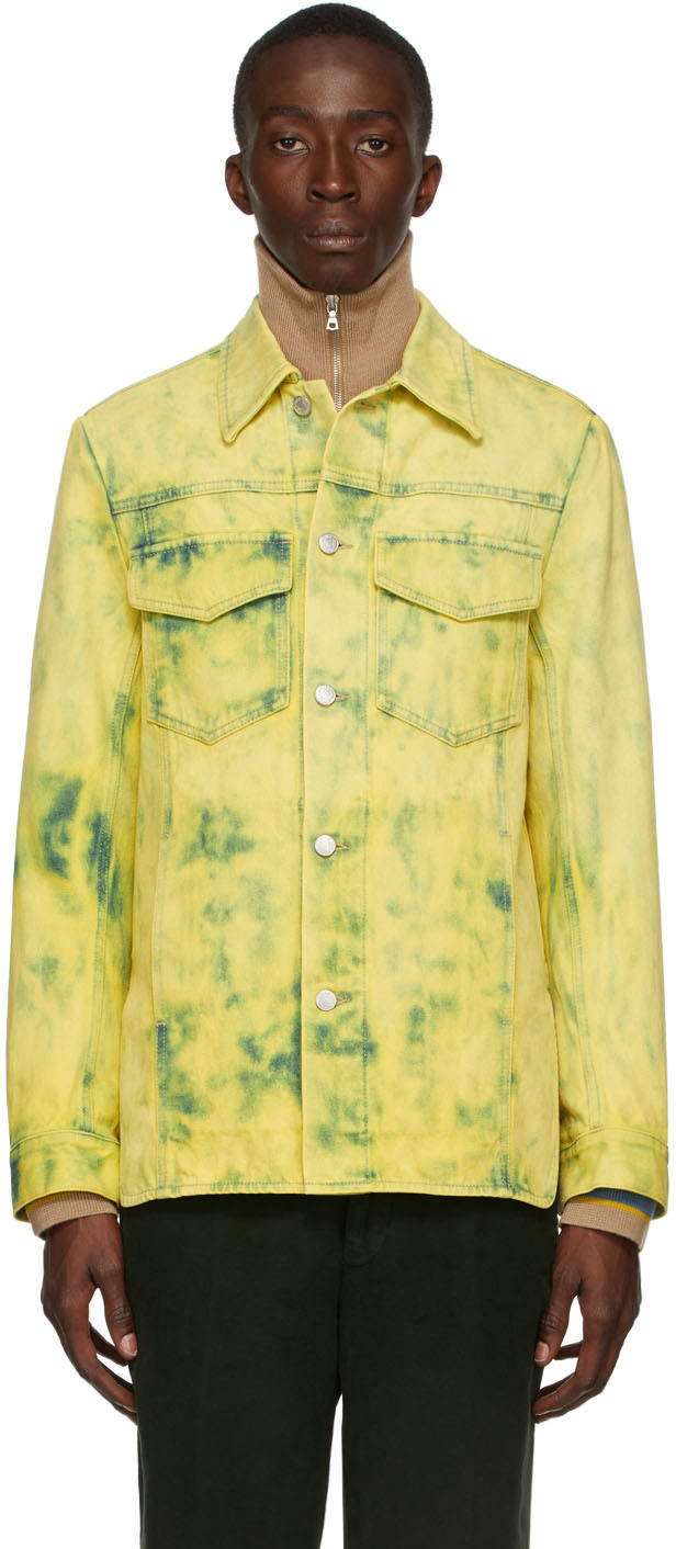 Dries Van Noten Green Denim Dyed Jacket, $890 | SSENSE | Lookastic