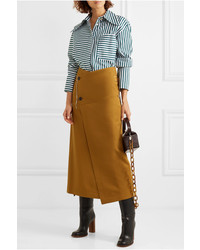 Marni Asymmetric Wool Twill Wrap Skirt