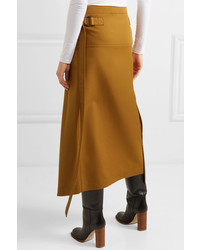 Marni Asymmetric Wool Twill Wrap Skirt