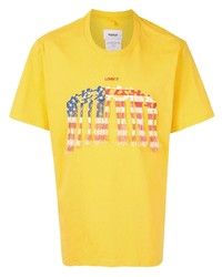 Mustard Embroidered Crew-neck T-shirt