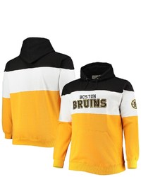 FANATICS Branded Blackgold Boston Bruins Big Tall Colorblock Fleece Hoodie