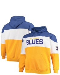 FANATICS Branded Bluegold St Louis Blues Big Tall Colorblock Fleece Hoodie