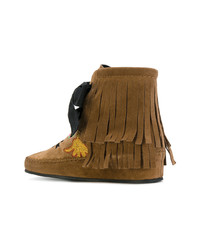Etro Fringed Embroidered Ankle Boots