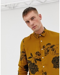 Mustard Floral Long Sleeve Shirt