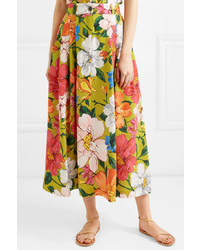 Mara Hoffman Tulay Pleated Floral Print Tencel And Maxi Skirt