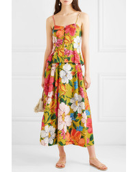 Mara Hoffman Tulay Pleated Floral Print Tencel And Maxi Skirt