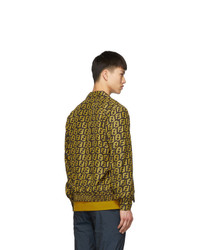 Fendi Reversible Yellow And Brown Forever Blouson Jacket