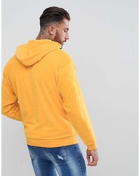 Asos Oversized Hoodie In Yellow Velour