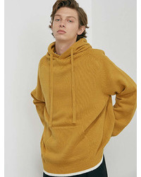 Pullover Knit Hoodie Mustard