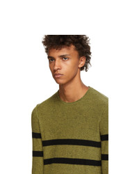 Ziggy Chen Yellow Cashmere Striped Sweater