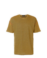 Mustard Horizontal Striped Crew-neck T-shirt