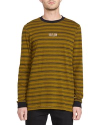 Mustard Horizontal Striped Long Sleeve T-Shirt