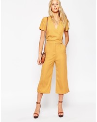 Asos Collection Tailored Wrap Jumpsuit With Midi Leg