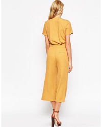 Asos Collection Tailored Wrap Jumpsuit With Midi Leg