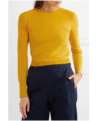 DKNY Cropped Knitted Sweater Mustard