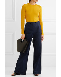 DKNY Cropped Knitted Sweater Mustard
