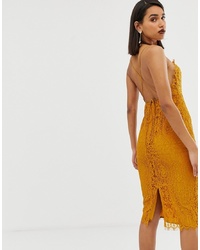 Mustard Lace Sheath Dress