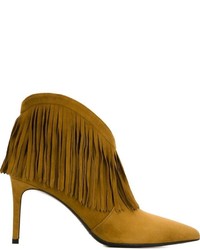 Mustard Leather Ankle Boots