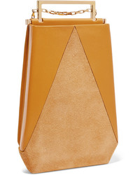Maison Etnad Eloine Mini Suede And Textured Leather Shoulder Bag