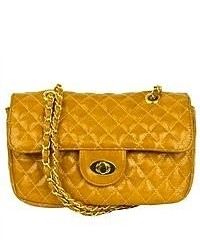 Kathie Fashion Paige Quilted Shoulder Bag Mustard Yellow