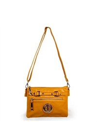 TheDapperTie Yellow Super Soft Leather Like Small Crossbody Handbag Dwa168