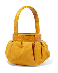 Rejina Pyo Agnes Suede And Croc Effect Leather Tote