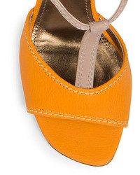 Lanvin Leather T Strap Sandals