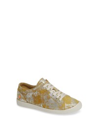Mustard Leather Low Top Sneakers
