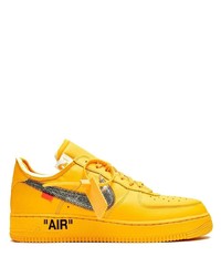Nike X Off White Air Force 1 Low University Gold Sneakers