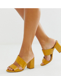 New Look Wide Fit Heel In Yellow