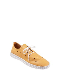 Mustard Leather Oxford Shoes