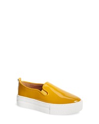 Mustard Leather Slip-on Sneakers