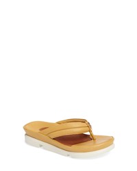 Mustard Leather Thong Sandals