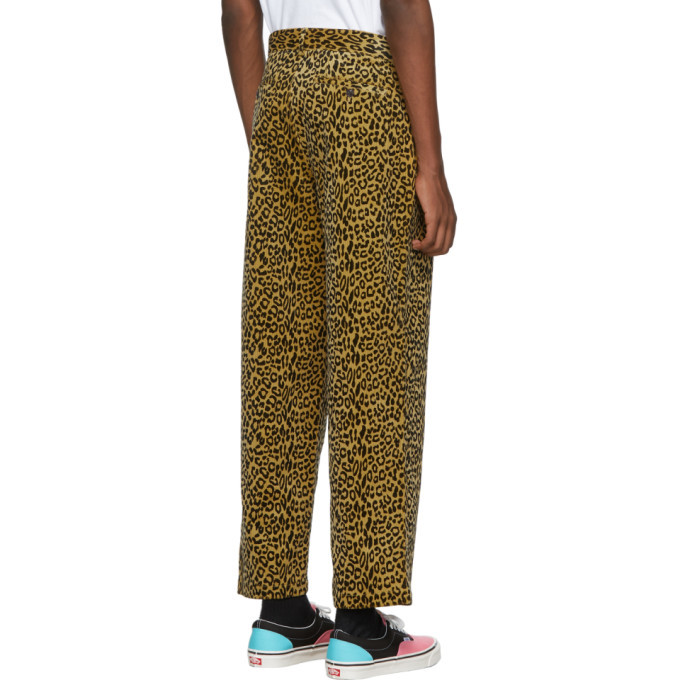 Noah NYC Yellow And Black Leopard Corduroy Double Pleat Trousers, $350 |  SSENSE | Lookastic