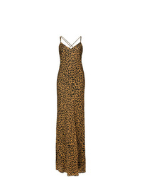 Mustard Leopard Evening Dress