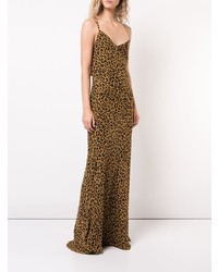 Michelle Mason Leopard Print Bias Gown